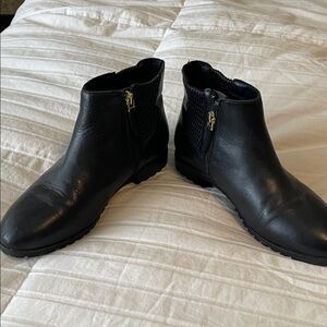 Sudini Black Leather Ankle Boots